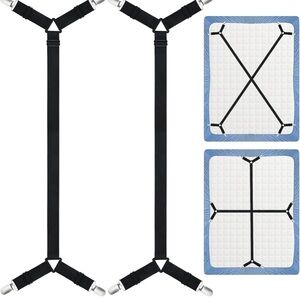 Black Bed Sheet Straps